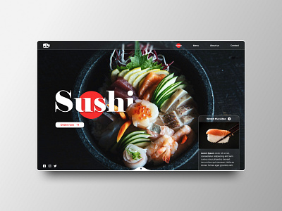 Sushi restaurant Home page concept