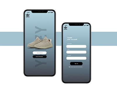 adidas yeezy Concept sign up Page adidas app branding design dribbble interaction design interaction dribble dribblers sign in sign up ui ui ux yeezy