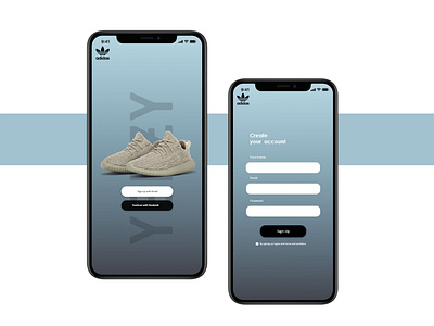 adidas yeezy Concept sign up Page