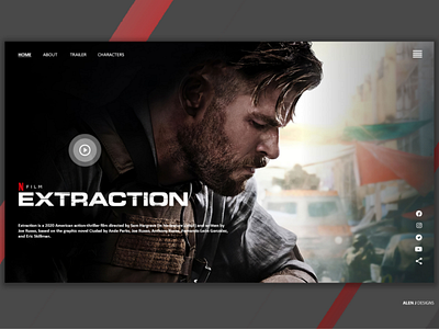 Extraction movie concept UI 100days challenge app branding concept construction daily ui dribbble extraction illustration interaction app interaction design interaction dribble dribblers landingpage moviewebsite ui ui ux graphicdesigning website ux vector web website
