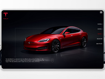 Tesla concept ui ui ux graphic designing web app