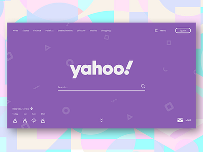 Yahoo Landing page Redesign adobe photoshop design dribbble figma illustraion landing page logo minimal redesign search engine shapes typography ui user experience user interface ux vector web web design yahoo