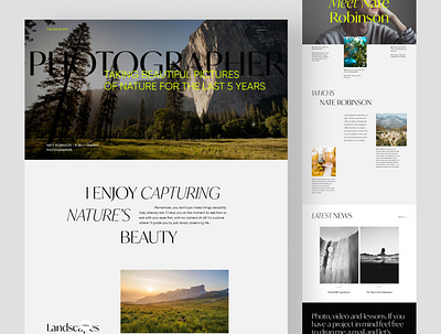 Photography portfolio concept design landing page layout minimal photography typography ui ui design ui designer ui designs user interface web web design website
