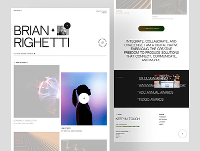 Brian Righetti - Design portfolio concept design designer landing page layout minimal portfolio typography ui ui design uiuxinspiration user interface ux web design web ui website