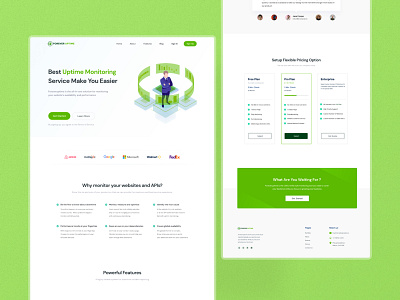 Foreveruptime - Website Monitoring Landing Page blog branding design graphic design landing page ui ux