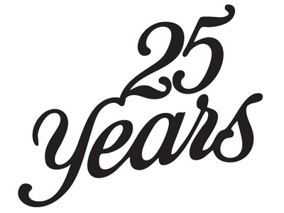 25 Years black brand clothing font illustrator logo type typography vector white