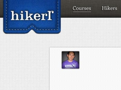 Hikerr UI blue hikerr identity interface patch social media stitch ui