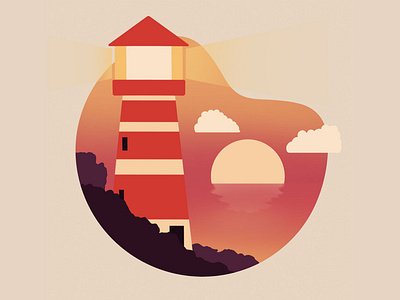 Procreate lighthouse illustration art artwork grafic grafik graphic design illustration lighthouse poster procreate vector
