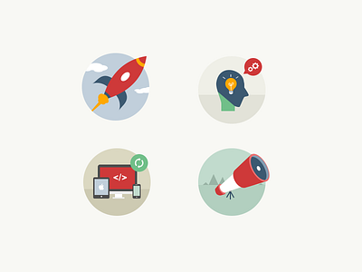 Icons branding design development flat icons strategy