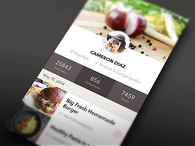 Nuofood profile UI app design focus food nuofood presentation profile ui