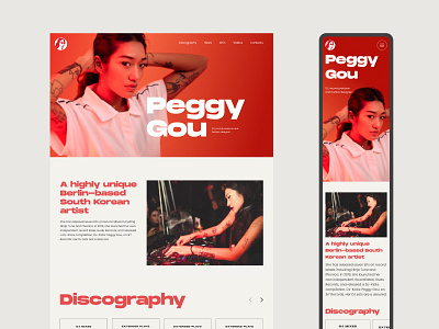 Peggy Gou website concept, main page