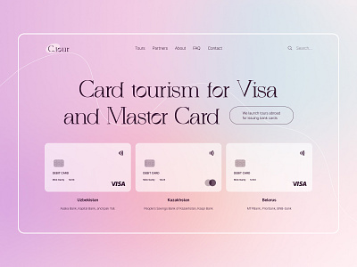 Card tourism / Website design 3d art branding color design graphic design illustration logo redesign typography ui ui design ux uxui design web web design webdesign website website design