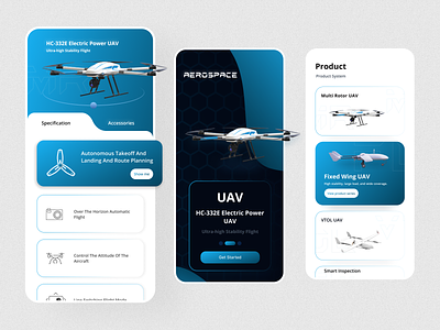 Aerospace : Multi Function Drone animation app apps mobile app ui ui design uiux user experience user interface visoeal studio web web design