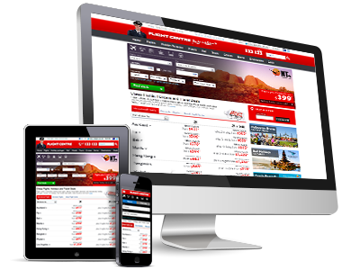 Flight Centre Australia responsive homepage redesign