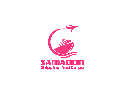 Samadon shipping and cargo logo branding design business cargo company container modern navy sea service shipping container transport