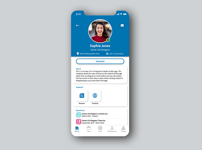 Daily UI 006 - User Profile 006 app app redesign daily ui daily ui 006 daily ui challenge dailyui dailyuichallenge design linkedin profile ui user profile