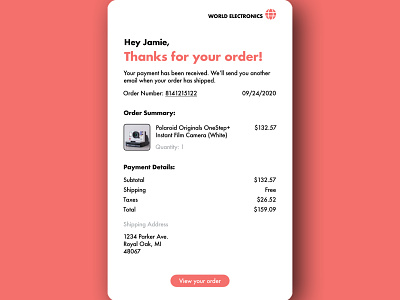 Daily UI 017 - "Email Receipt"
