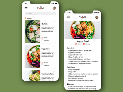 Daily UI 040 - "Recipe" adobe adobe xd adobexd app app design branding daily ui daily ui challenge dailyui dailyuichallenge design figma food app ios logo recipe ui