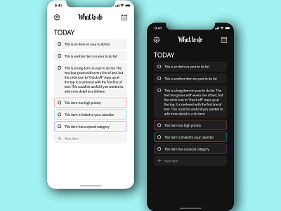 Daily UI 042 - "To Do List" adobe adobexd app app design daily ui daily ui challenge dailyui dailyuichallenge dark mode darkmode design ios to do app to do list todo app todo list todolist ui