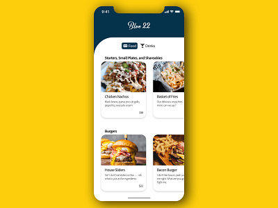 Daily UI 043 - "Food / Drink Menu" 043 app daily ui daily ui 043 daily ui challenge dailyui dailyuichallenge design ios menu menu design mobile site restaurant ui virtual menu