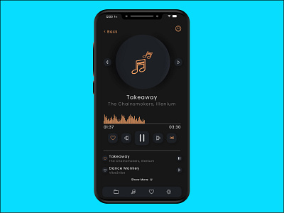 Music Player UI android app art design flat illustration illustrator type ui ux vector