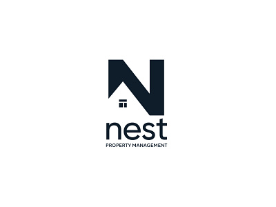 Nest branding design flat illustrator logo logo design logo for sale minimal n house n letter nest property property management type typography vector