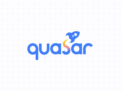 Rocketship logo Quasar, daily logo challenge, day 1 branding dailylogochallenge design flat gradient design idenity illustration illustrator logo logodesign logotype minimal original quasar rocketship rocketship logo typography