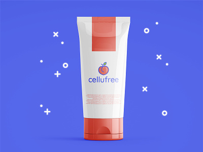 Logo and mockup design for a cosmetic brand Cellufree brand butt buttocks cellufree cellulite color cosmetic cream cute logo logo design logo designer logo for sale massage minimal packaging peach peachy tube vector
