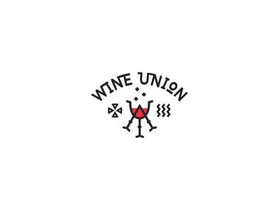 Logo design Wine Union cheers conceptual design ecommerce emblem exclusive lines logo logo for sale minimal sign signs symbolic logo unique vector wine wine branding wine glass wine label wine union