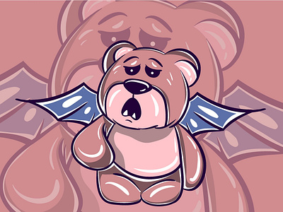 Sad Bear Monster Character