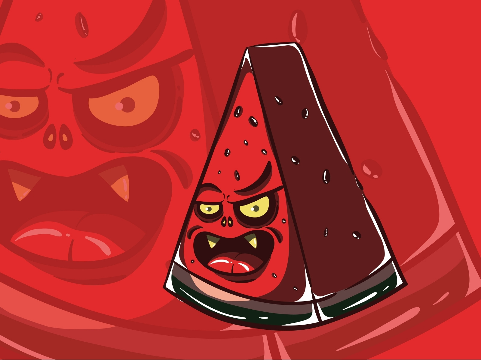 Watermelon Monster Character 3 01 by belangbiru on Dribbble