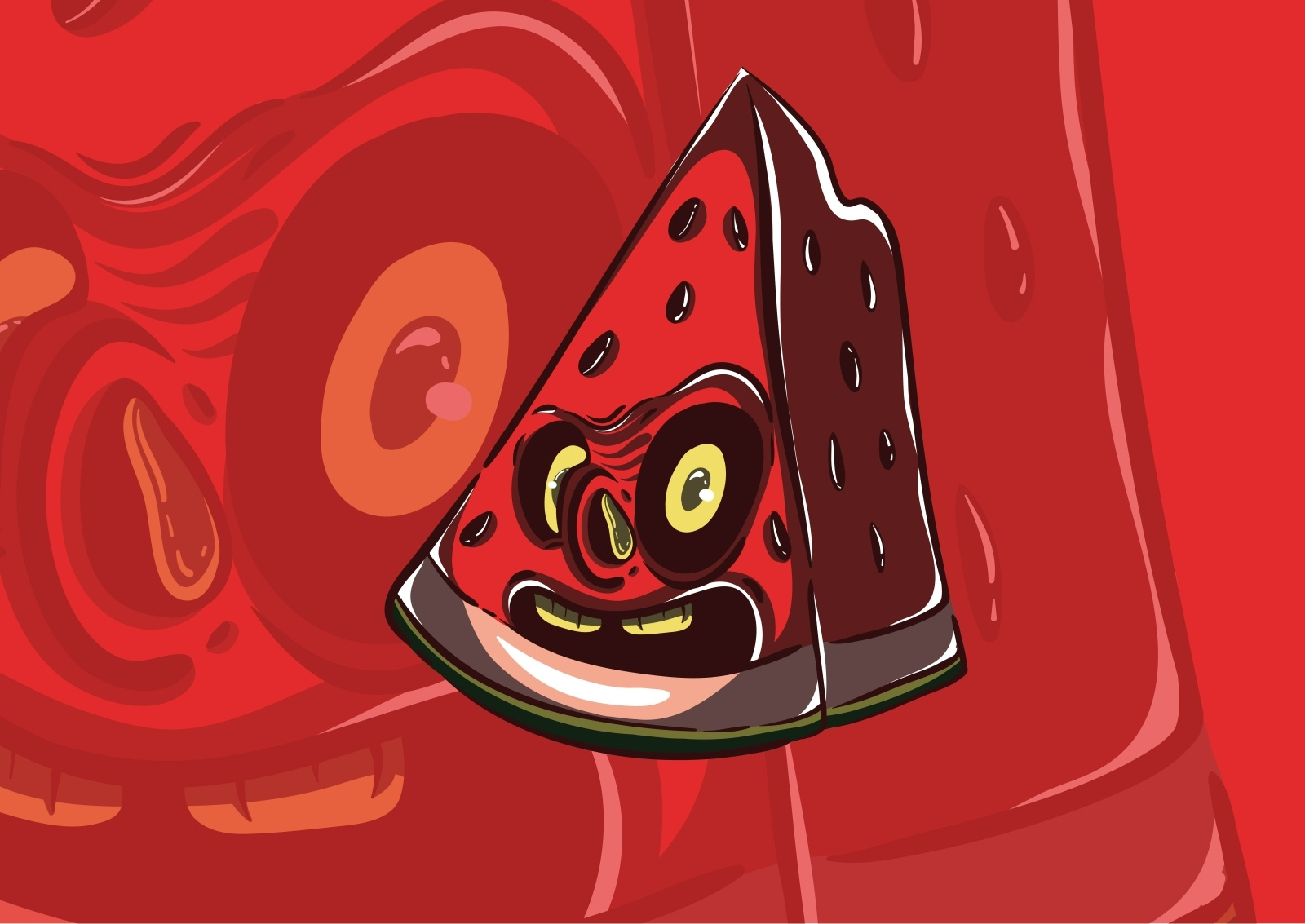 Watermelon Monster Character 1 01 by belangbiru on Dribbble