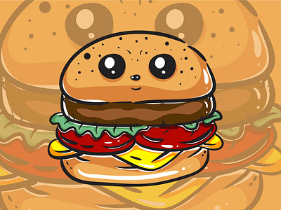 Kawaii Burger Monster Character 2 01
