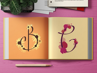 Black eyed Susan / Carnations colorful flowers illustration illustrator typography