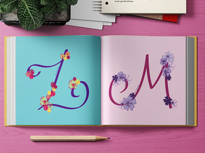 Lantana / Mallow colorful design flowers illustration illustrator typography