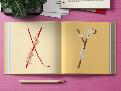 Xylobium / Yarrow colorful design flowers illustration illustrator typography