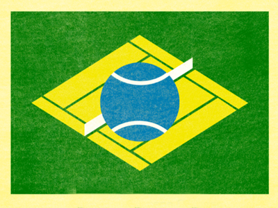 Brazil Tennis Flag brasil brazil court flag match minimalism minimalist tennis tennis ball tournament