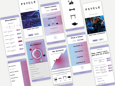 PSYCLE Mobile App Design app application design illustration psycle ui ux vector
