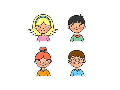 Kids Characters character characters children design illustration kids pastel stroke vector