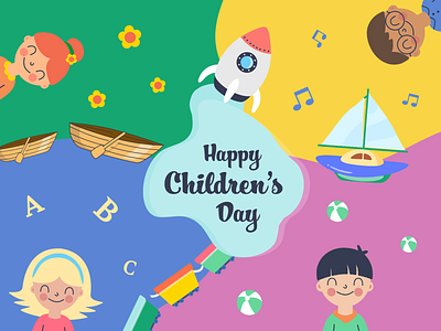 Children's Day #2 character characters children childrens childrens day design illustration kids vector