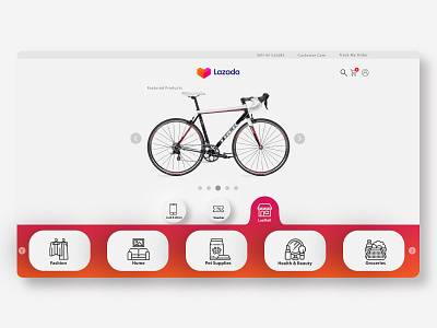 Lazada Redesign app bicycle shop branding design ecommerce design ecommerce website design icon minimal minimalist design minimalist ui minimalist website ui ux vector web