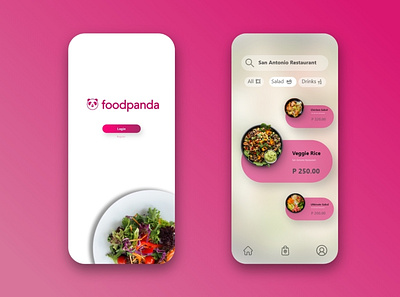 Food Panda Redesign app design branding food minimal mobile app mobile design mobile ui panda redesign redesign concept redesigned salad ui ux vector