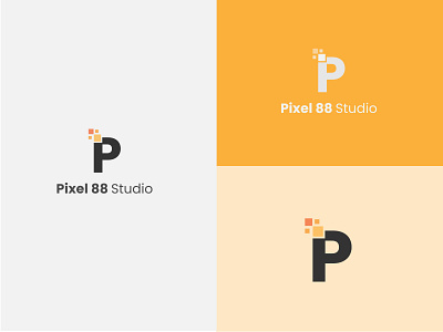 Pixel 88 Studio branding branding and identity design flat design letter mark logo letter p logo logo minimal minimalist logo design studio logo