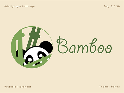 Daily Logo Challenge: Day 3 bamboo dailylogo dailylogochallenge design icon illustration logo panda panda bear panda logo typography