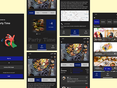Party Planner App app design figma minimal mobile app design ui ux