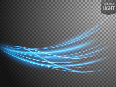 Abstract Blue Wavy Line of Light