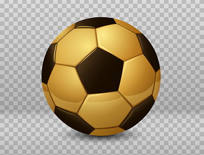 Detailed Golden Soccer Ball adobe illustrator championshipgame design fifa football goal gold golden illustration league realistic shiny transaprent vector worldcup