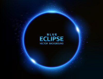 Blue Eclipse with Sparks abstract adobe illustrator blue design eclipse elegant fantastic illustration light logo luxury shiny sparks vector web