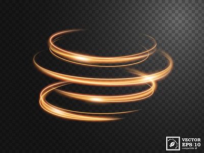 Abstract gold swirl line of light