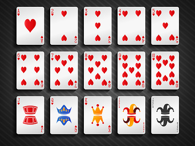 Poker cards heart set